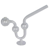 14 cm Transparent glass pipe with holder
